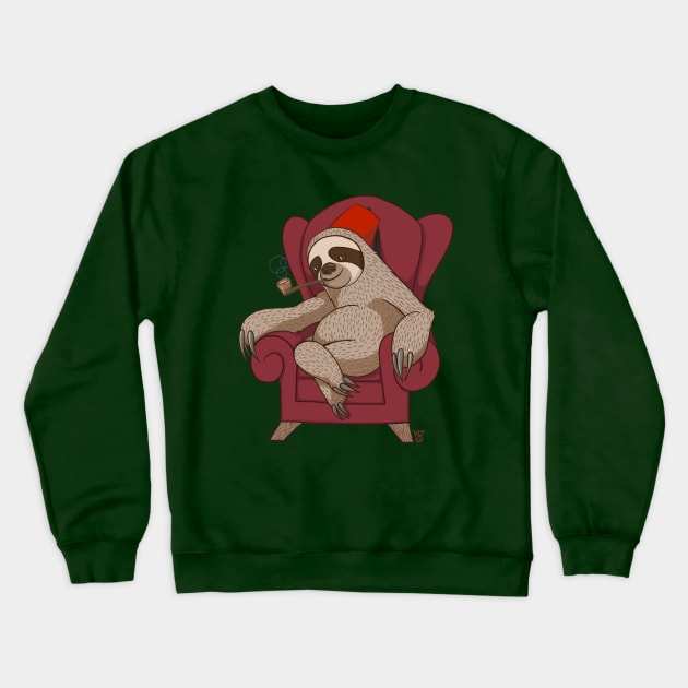 Sophisticated Sloth Crewneck Sweatshirt by cartoonowl